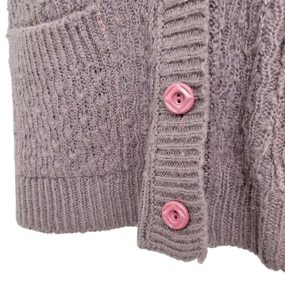 2/$20 Vintage Knitted Purple Buttons Down Vest Sweater Size: M - Picture 7 of 7